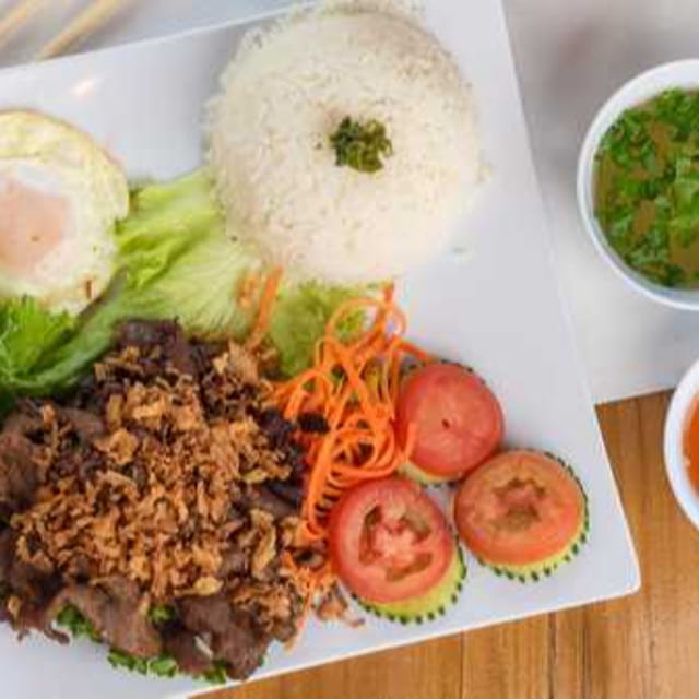 Char-Grilled Pork Rice Plate.
