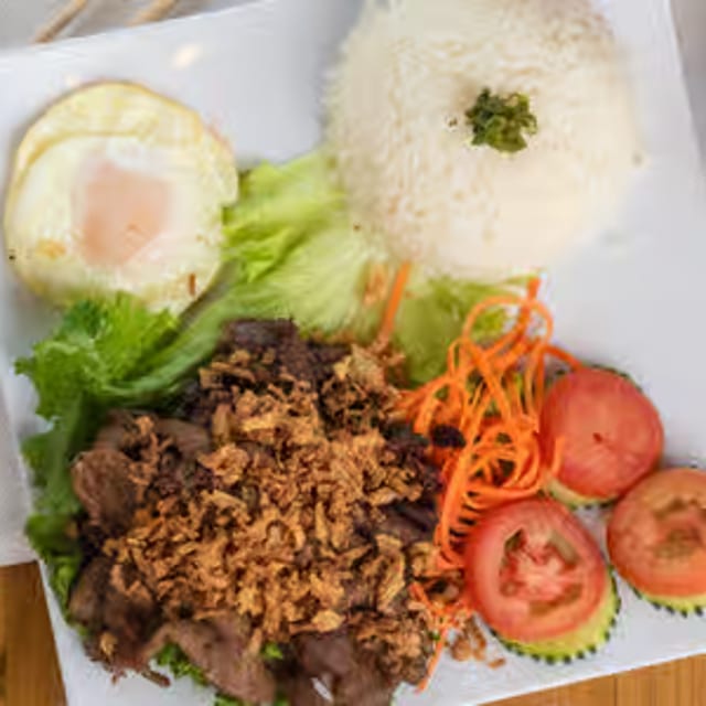 NEW! Char-Grilled Filet Mignon Beef Rice Plate.